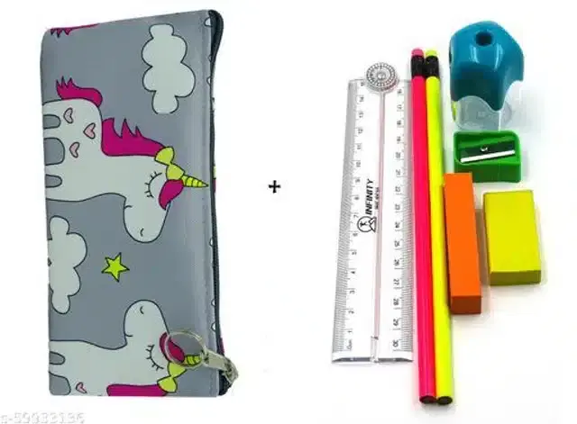 Stationery Items Kit for Kids, Multicolor, Set of 8
