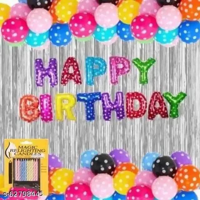 Birthday Party Decoration Kit, Multicolor, Set of 43