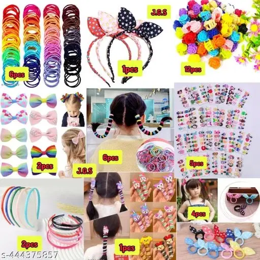 Set of 39 pcs Hair Accessories Combo for Women (Yellow)