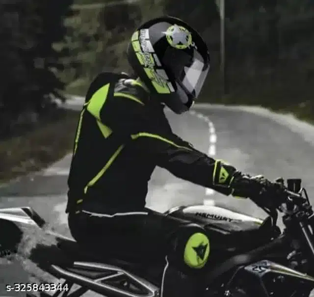 Full Face Helmet for Men & Women, Black & Green