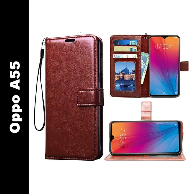 Flip Mobile Cover for OPPO A55, Multicolor