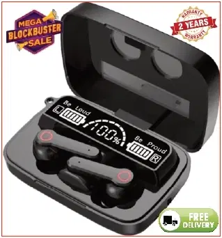 Premium Wireless Bluetooth Earbuds with Charging Case, Black