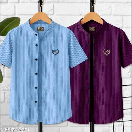 Self Design Cotton Blend Mandarin Neck T-Shirt for Boys (Aqua Blue, 15-16 Years)