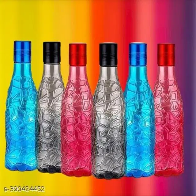 Plastic Water Bottles, Multicolor, 1000 ml, Pack of 6