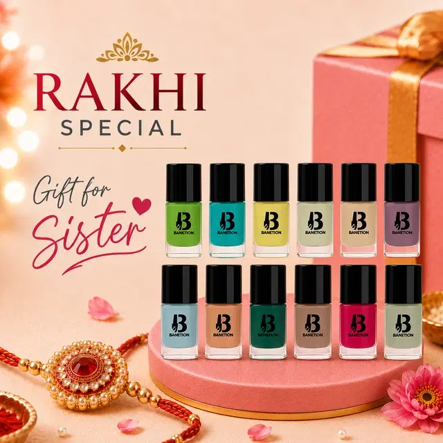 Banetion Nude Matte Nail Polish Pack of 12 | Gift for Sister | Rakhi Special