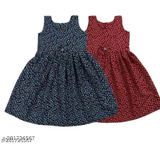 Frock for Girls (Blue, 2-3 Years)