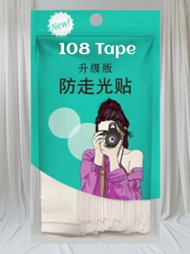 Acrylic Film Clothing 108 Double Sided Tape Strips, Transparent, Set of 1