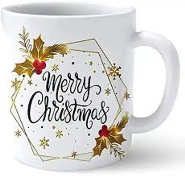 Ceremic Printed Coffee Mug, White, 350 ml