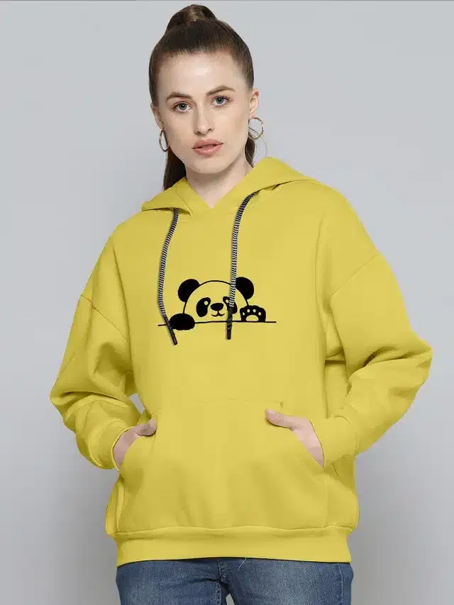 Hooded Sweatshirt for Girls (Yellow, S)