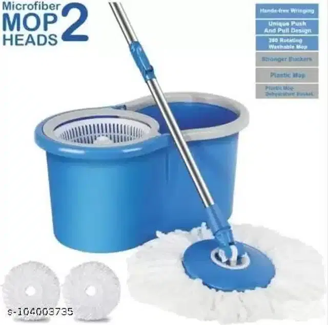 Spin Bucket Mop with 2 Refill, Assorted, Set of 1