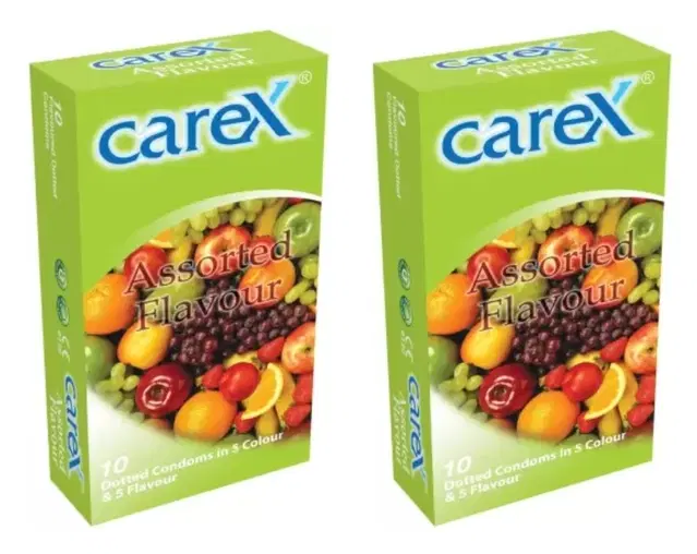 CAREX Assorted Flavours 10 Pcs Condoms, Set of 2
