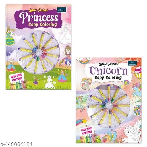 Little Artist Copy Coloring Books for Kids (Set of 2) – Unicorn & Princess Edition | Fun and Creative Activity Books to Develop Coloring Skills, Imagination, and Hand-Eye Coordination for Toddlers, Preschoolers, and Early Learners