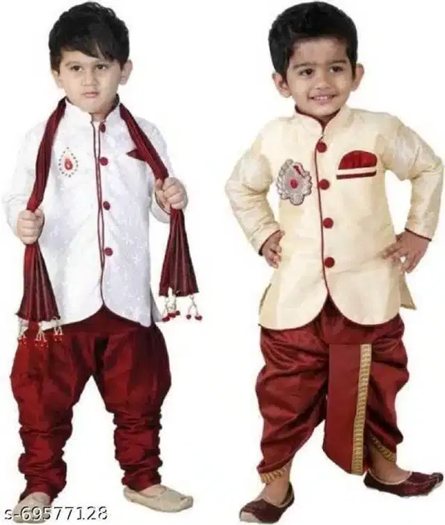 Sherwani Set for Boys, Pack of 2 (Multicolor, 1-2 Years)