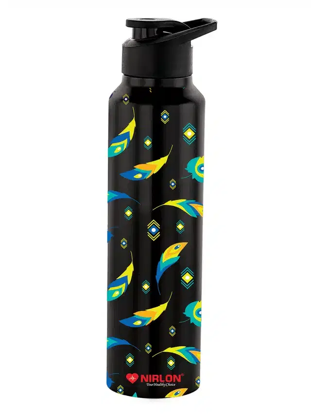 Stainless Steel Insulated Single Wall Water Bottle, Black, 1000 ml