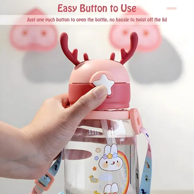 Plastic Water Bottle for Kids,Multicolour (600 Ml)