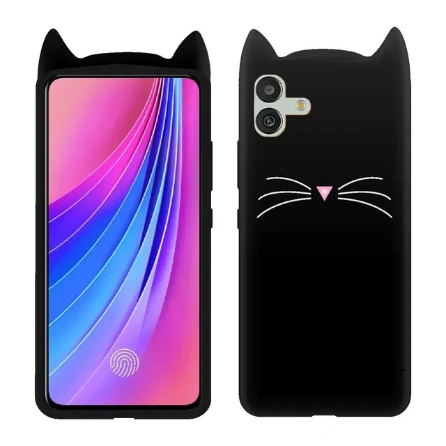 Rubber Mobile Back Cover for Samsung Galaxy F04 (Black)