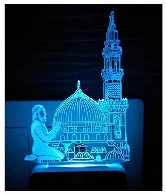 Unicept Makka Madina 3D Illusion LED 7 Color Changing Night Lamp, Multicolor, NE-41