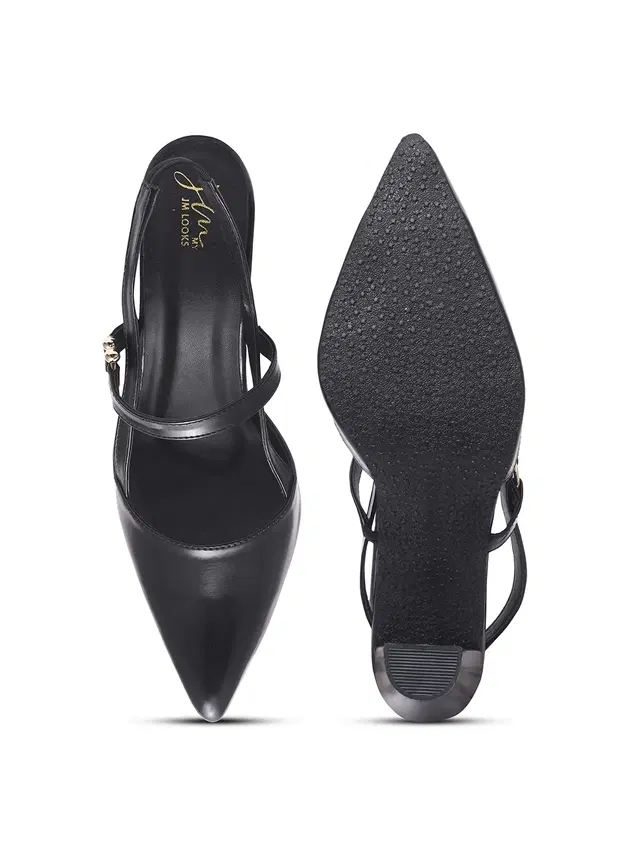 JM Looks Stylish Heels for Women (Black, 7)