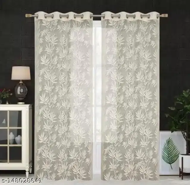 Curtains for Door, White, 5 Feet, Pack of 2