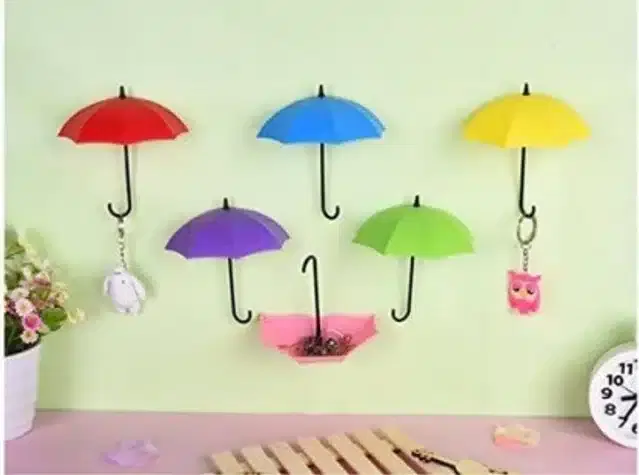 Plastic Umbrella Key Holder, Multicolor, Pack of 6