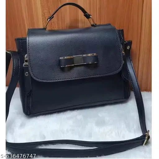 PU Sling Bag for Women, Black