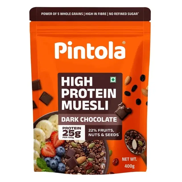 Pintola High Protein Muesli Dark Chocolate Pouch 400 g