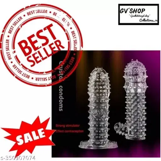 Crystal Dotted Reusable Condom for Men, Transparent, Pack of 1