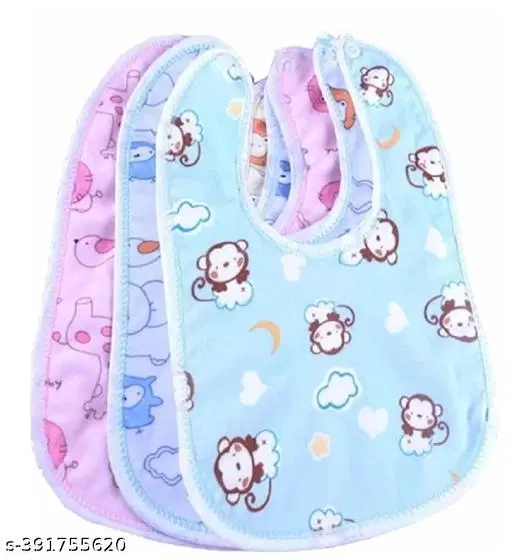 Cotton Bib for Baby, Multicolor, Pack of 3
