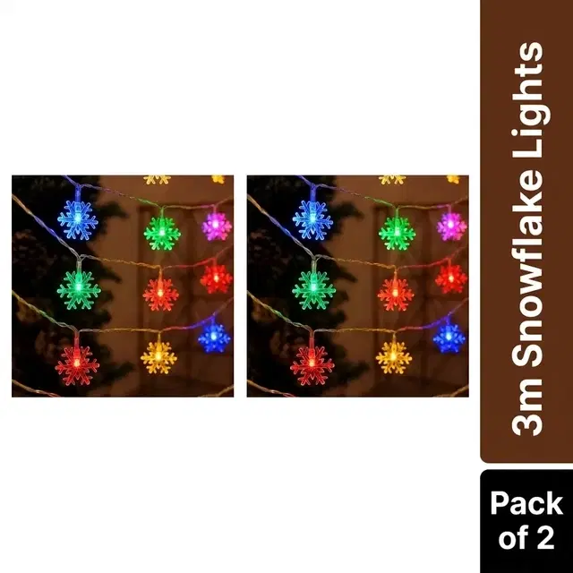 Mprow 3 Meter 14 Led's Snowflake Fancy Light (Pack of 2)