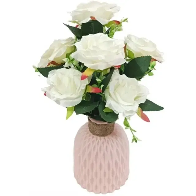 Artificial Flower White Rose Without Pot