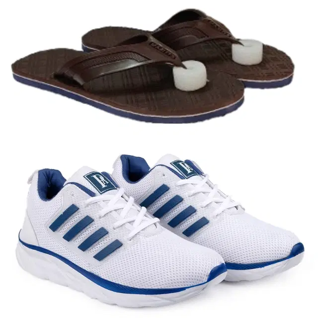 Combo of Flipflops with Sports Shoes for Men, Set of 2 (Multicolor, 8)