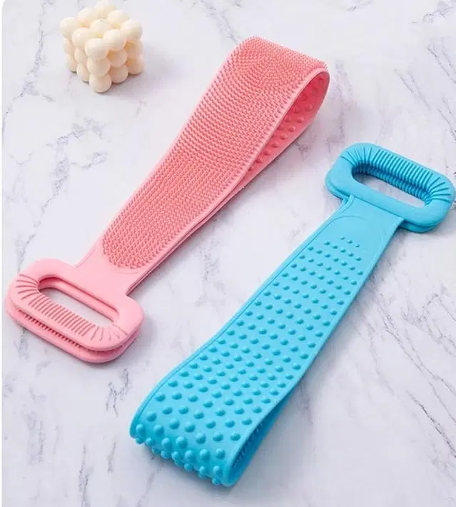 Silicone Double Sided Body Back Scrubber, Assorted, Pack of 1