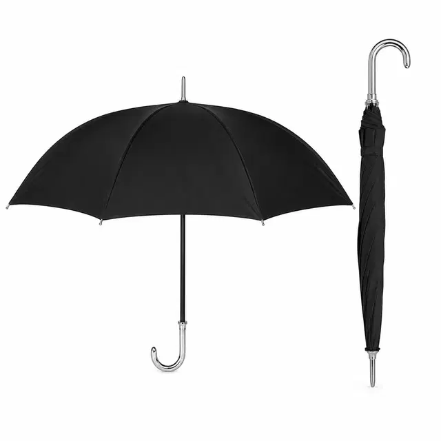 J Handle Waterproof, Windproof, Uv Protection Umbrella, Black