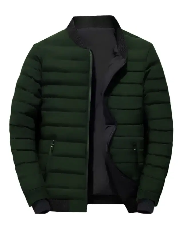 Polyester Full Sleeves Jacket for Men (Bottle Green, M)