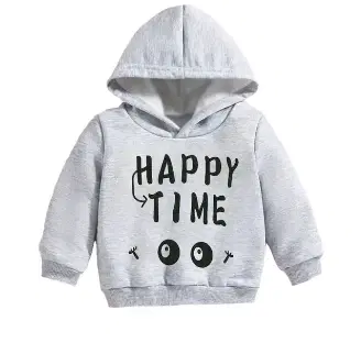 Cotton Printed Hoodie for Girls (Grey, 6-12 Months)