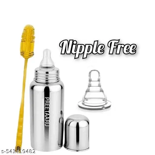 Steel Feeding Bottle,Bottle Nipple Free With Bottle Cleaning Brush