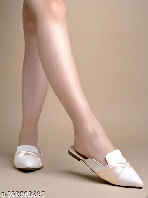 Synthetic Mules for Women (Cream, IND-3)