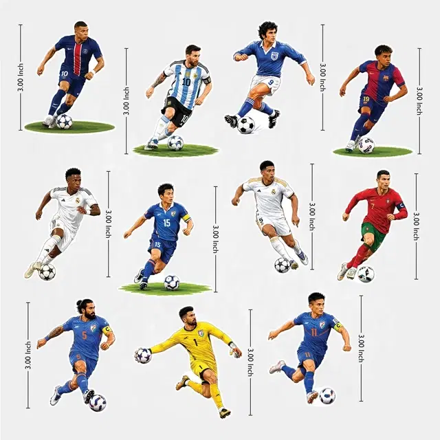 TodFod Football Player Set Of 11 Fridge Magnets Home Décor