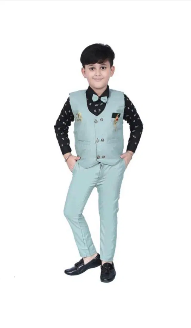 Cotton 3 Piece Suit Set for Boys (Multicolor, 12-18 Months)