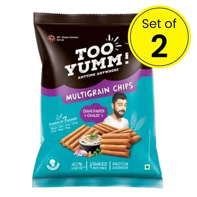 Too Yumm Multigrain Dahi Papdi Chaat 43.5 g (Pack of 2)
