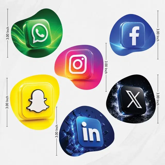 TodFod Social Media Fridge Magnet Set Of 6 Home Décor
