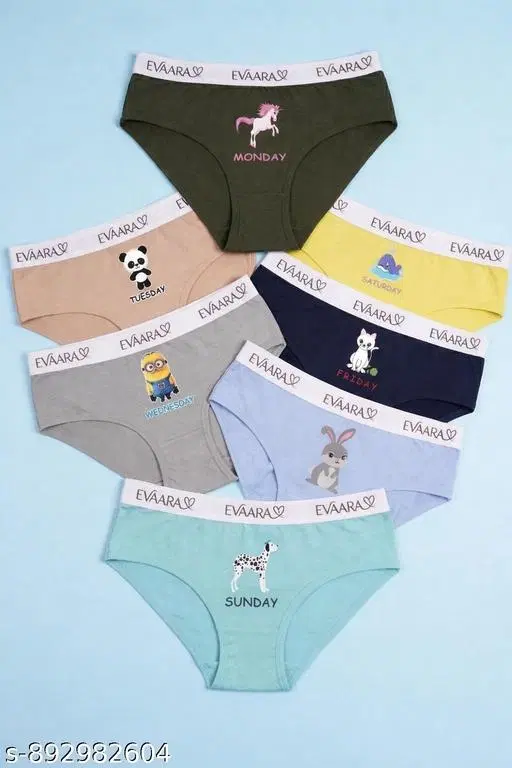 Printed Hipster Panties for Women, Pack of 7 (Multicolor, XS)