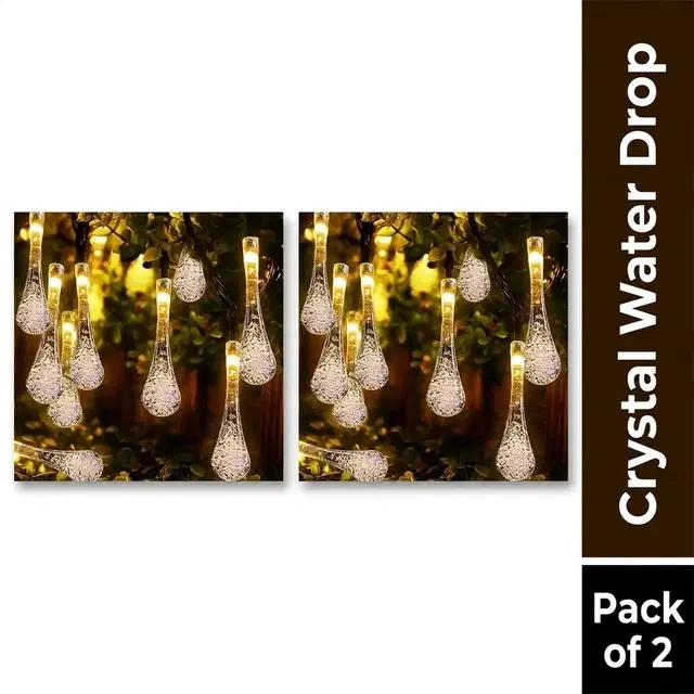 Crystal Water Drop 14 LED Hanging Decoration/Diwali Light (Pack of 2)