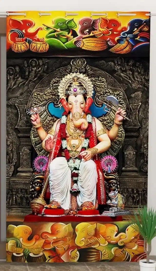 Digital Printed Window & Door Curtains, Multicolor, 7 feet