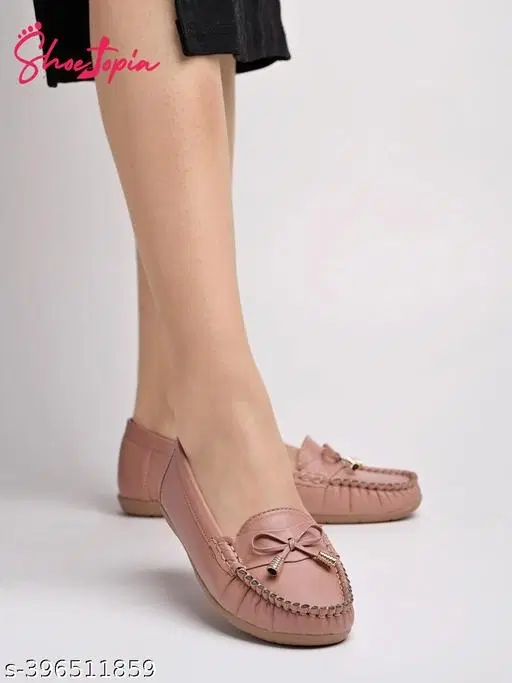 Solid Ballerinas for Women (Peach, IND-3)
