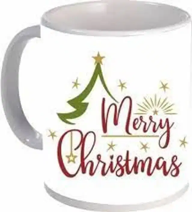 Ceremic Printed Coffee Mug, White, 350 ml