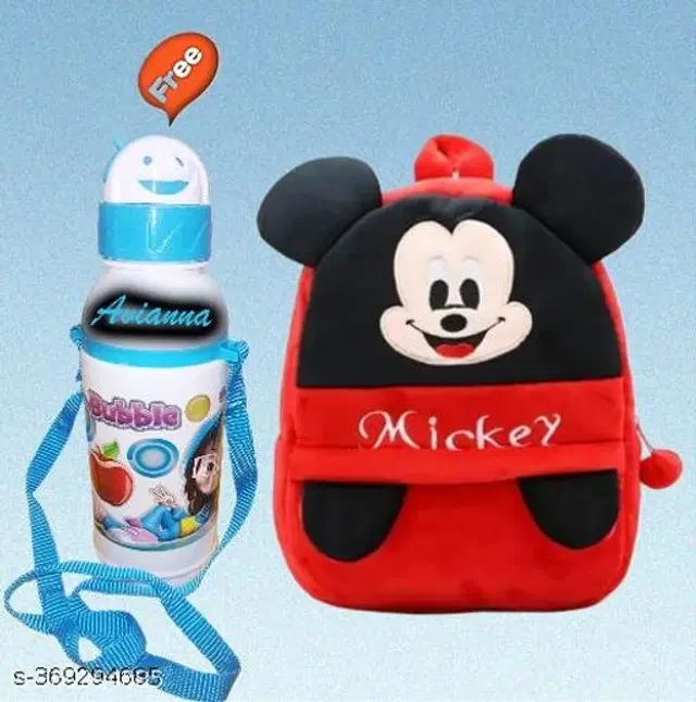 Canvas Backpack with Sipper for Kids, Multicolor, Set of 2