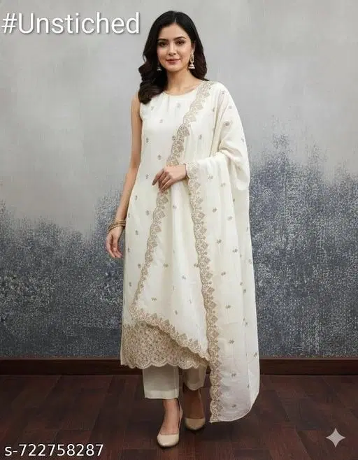 Vichitra Silk Punjabi/All Over Suits for Women (Multicolor, 6.25 meter (L)