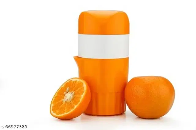 Hand Press Orange Citrus Juicer, Orange & White