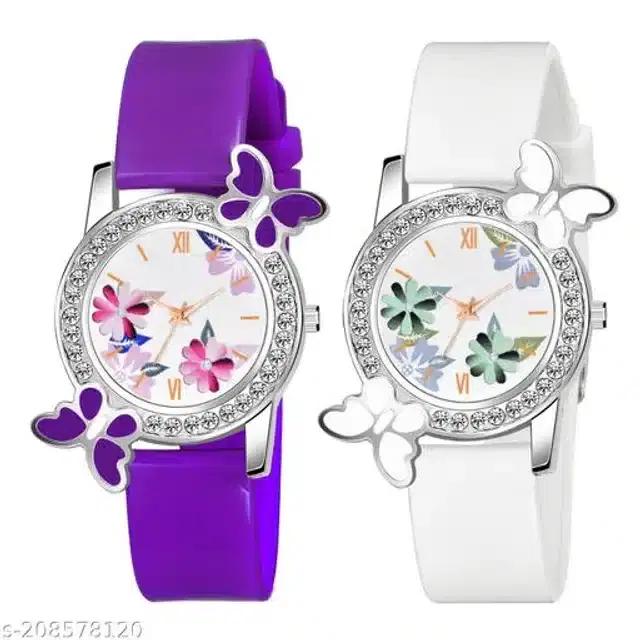 Analog Watch for Women, Pack of 2 (Multicolor)